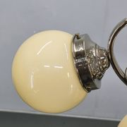 Bauhaus Globe Chandelier Czechoslovakia 1930s Chrome Pendant
