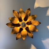 Golden flower wall light from the 70s