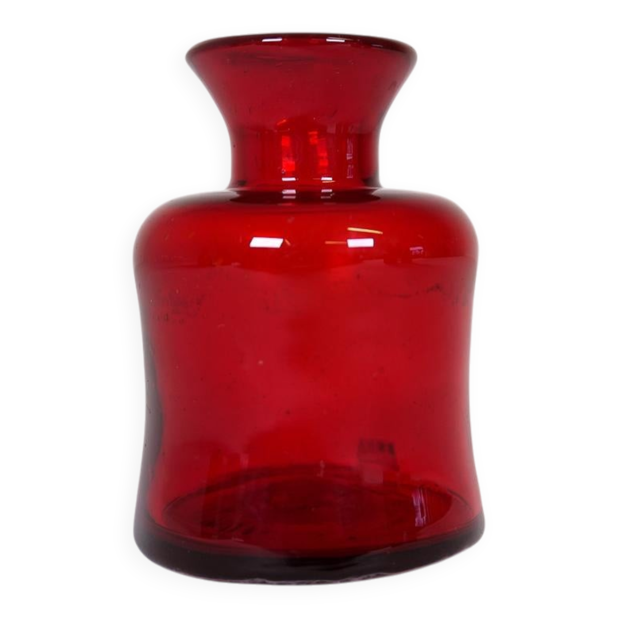 Collection of five rare red vases by Erik Hoglund, Sweden, 1960s.