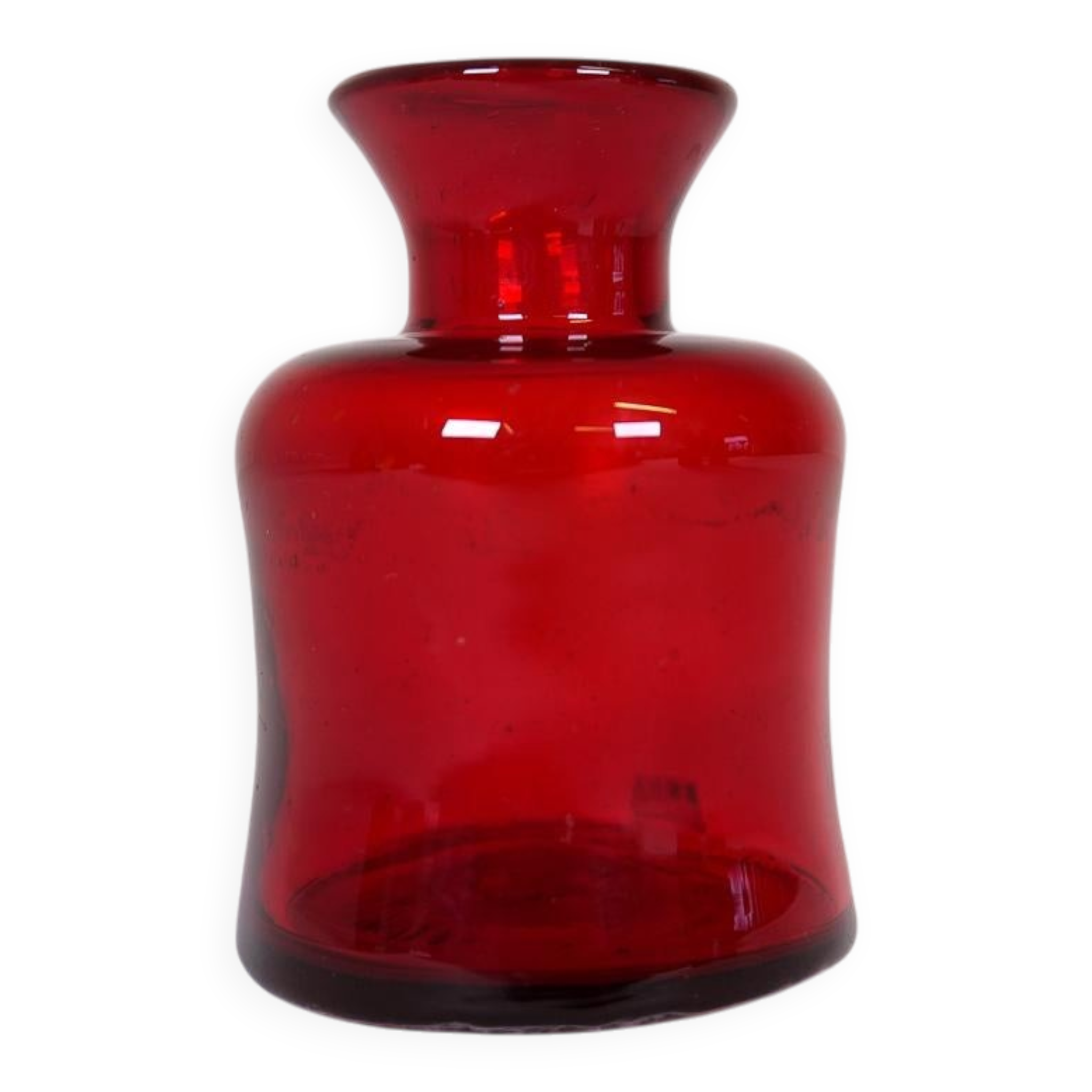 Collection of five rare red vases by Erik Hoglund, Sweden, 1960s.