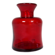 Collection of five rare red vases by Erik Hoglund, Sweden, 1960s.