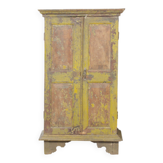 Armoire en teck ancien - 71x35x121cm (patine d'origine jaune)