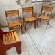 4 vintage Plywood chairs 80s