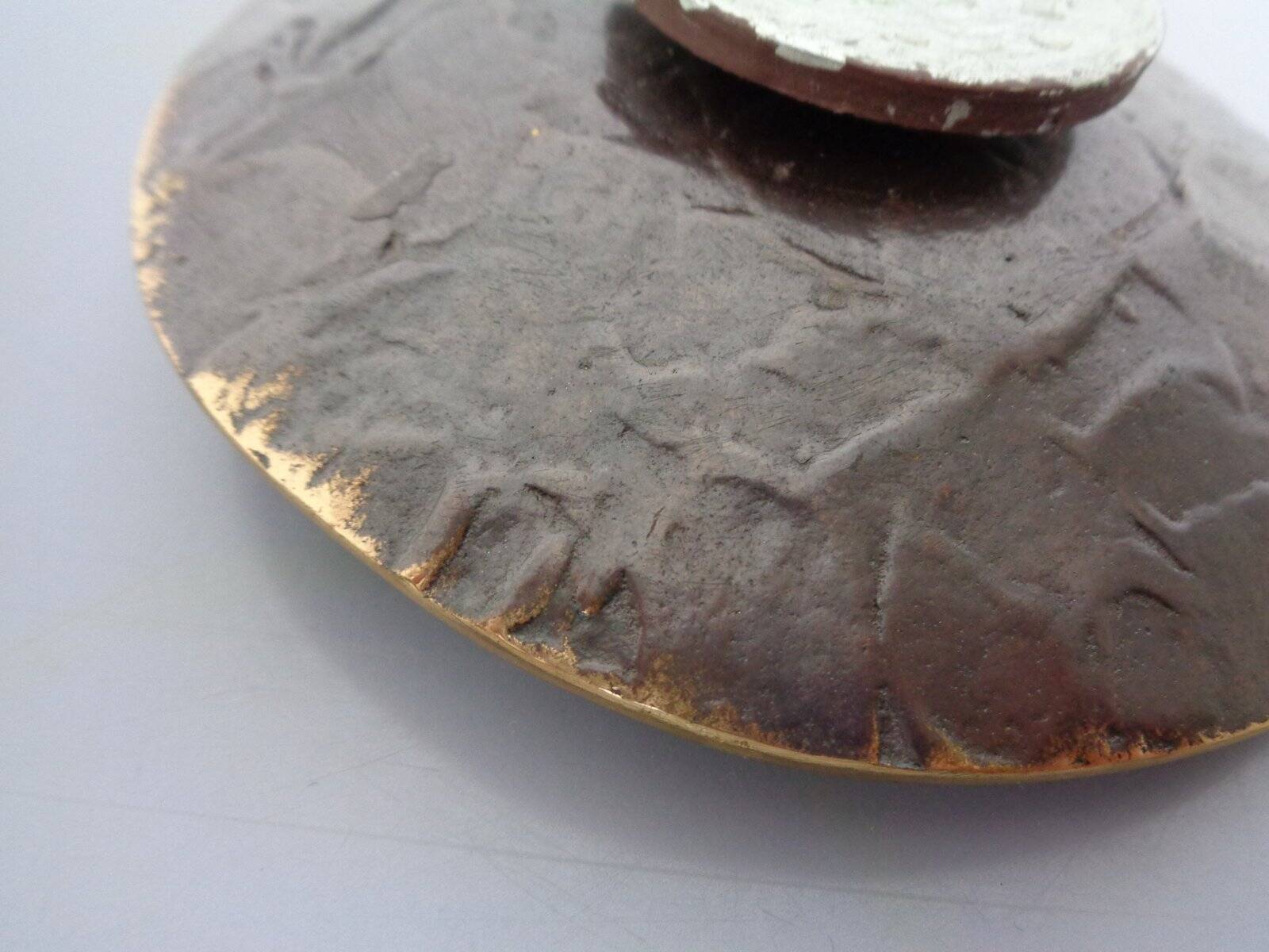 Brutalist Bronze Candleholder, 1960s