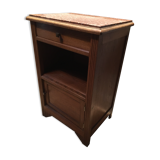 Bedside solid oak and brown marble