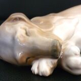 Sleeping dog sculpture, setter, pointer, Royal Copenhagen porcelain
