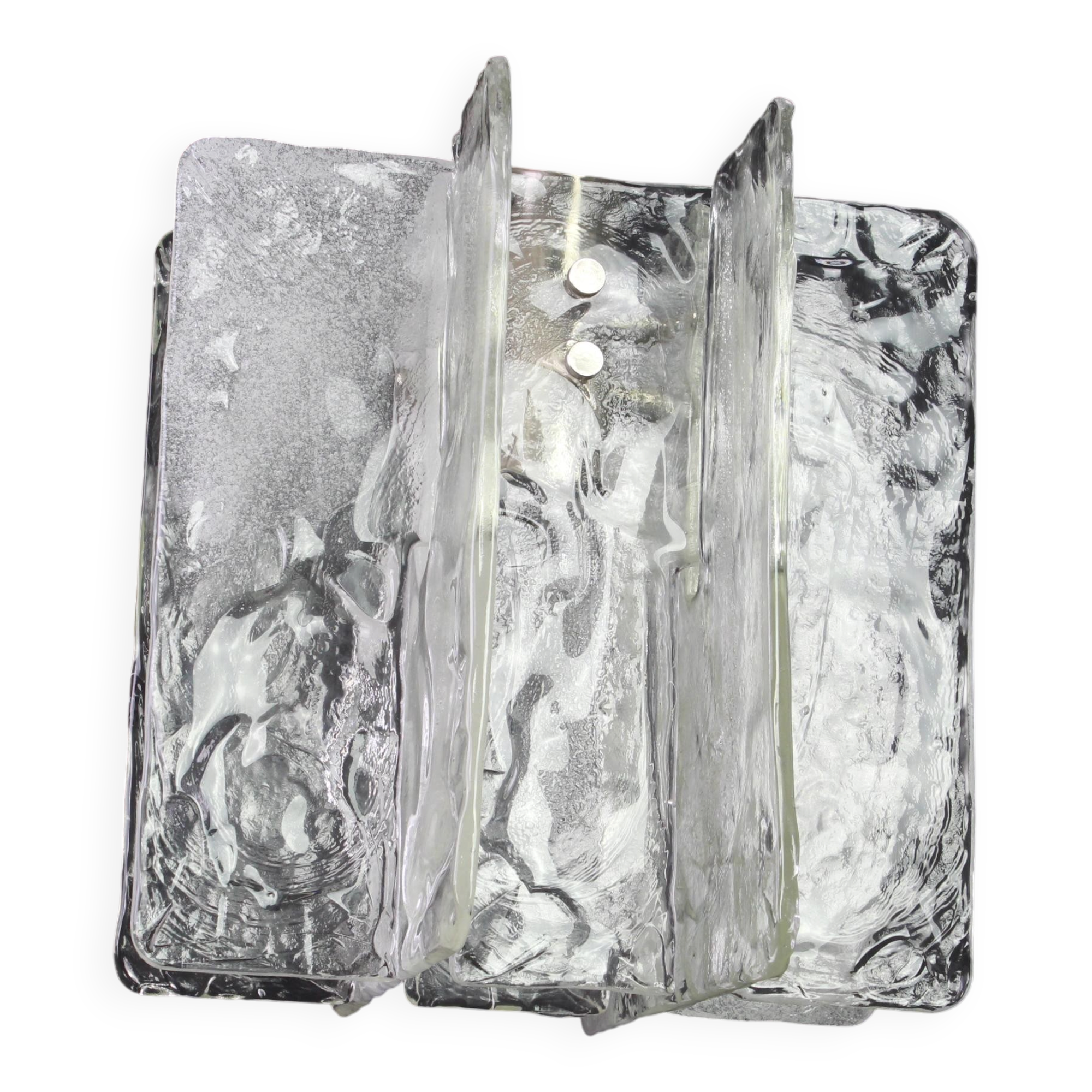 1 of 2 Murano glass chandeliers designed by Carlo Nason for Mazzega, 1970s.