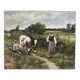 The well-kept cows, landscape, oil on canvas signed.