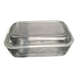 Glass butter dish: Arcoroc
