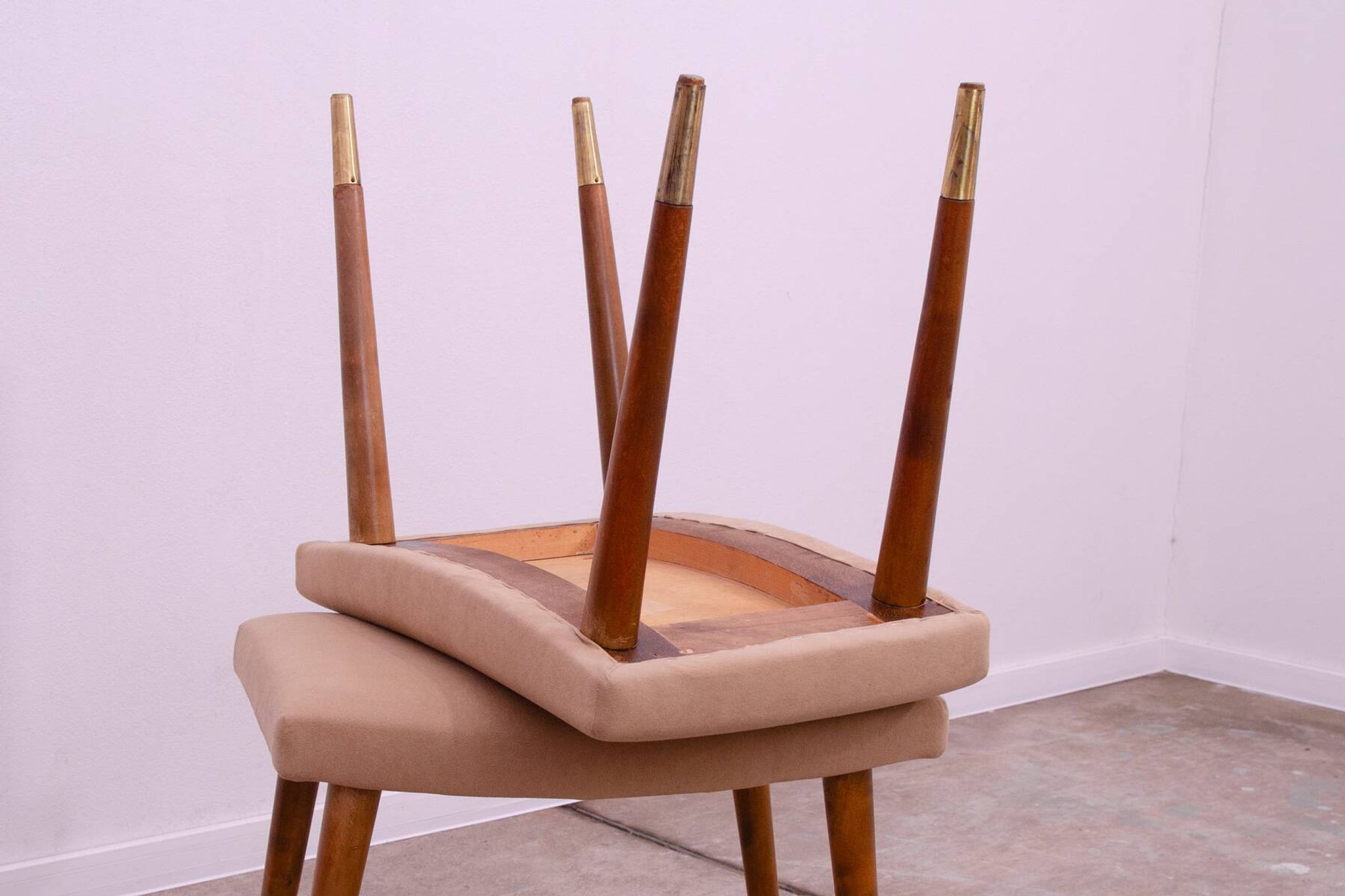 Pair of Scandinavian style stools by Vyčítal and Sedláček, Czechoslovakia, 1960s