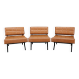1970s Brevetti IPE Set Of Three RARE Convertible Lounge Chairs, Italy