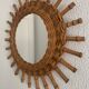 Vintage mirror 1960 sun bamboo rattan wicker