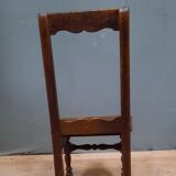Chaise escabelle en bois Louis XIII