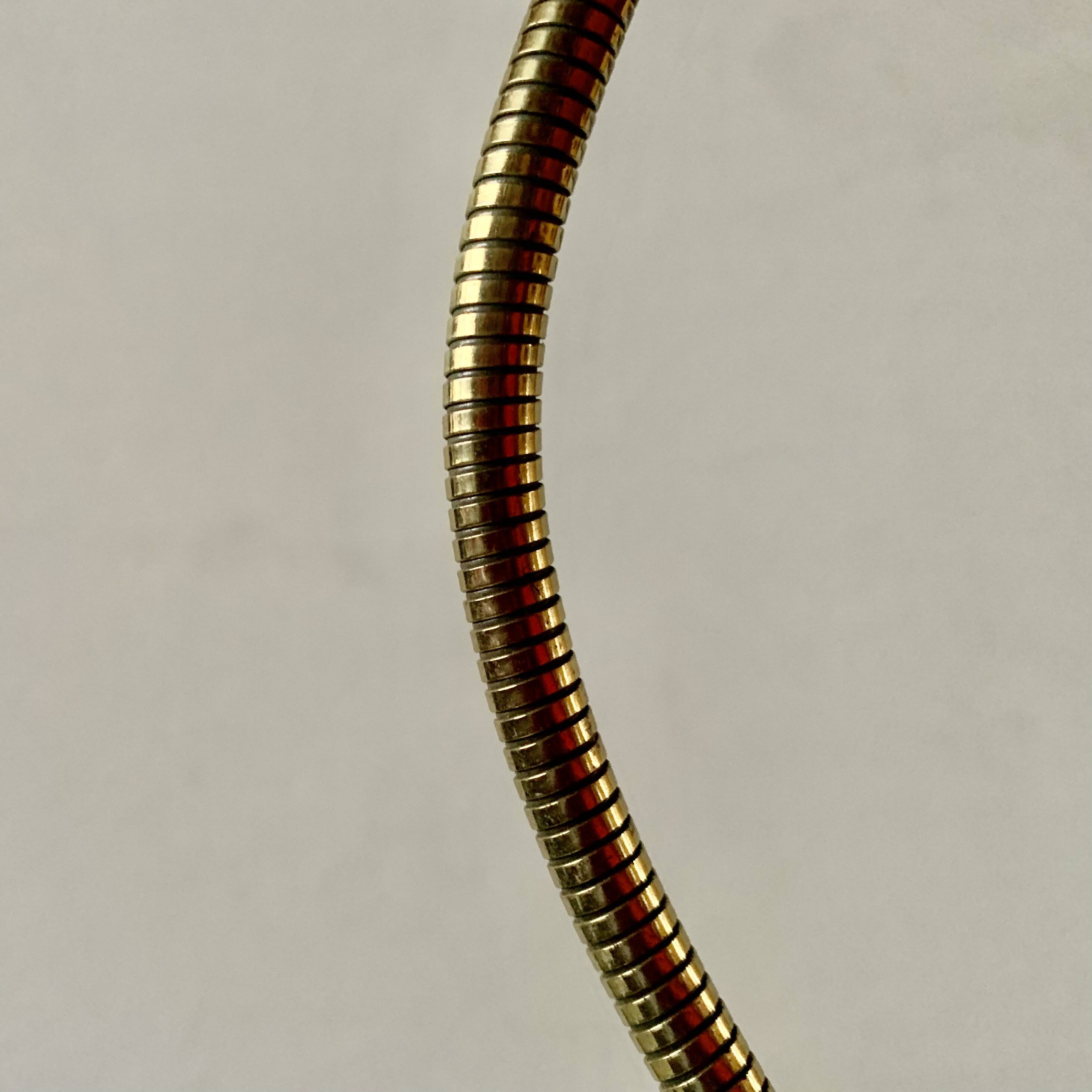 Brass and red painted metal clamp desk lamp - 1950s