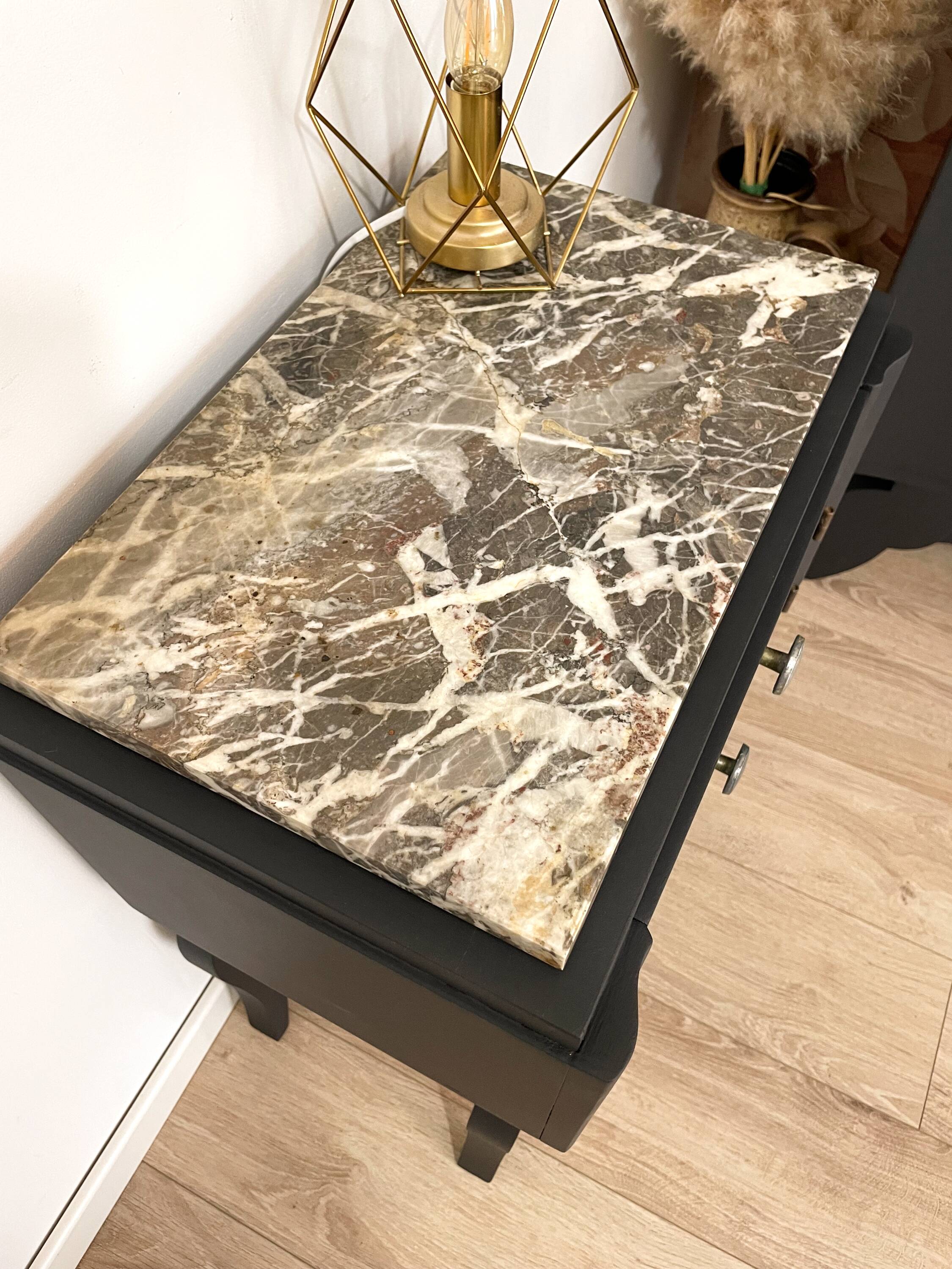 Chevet Art Déco peint en noir