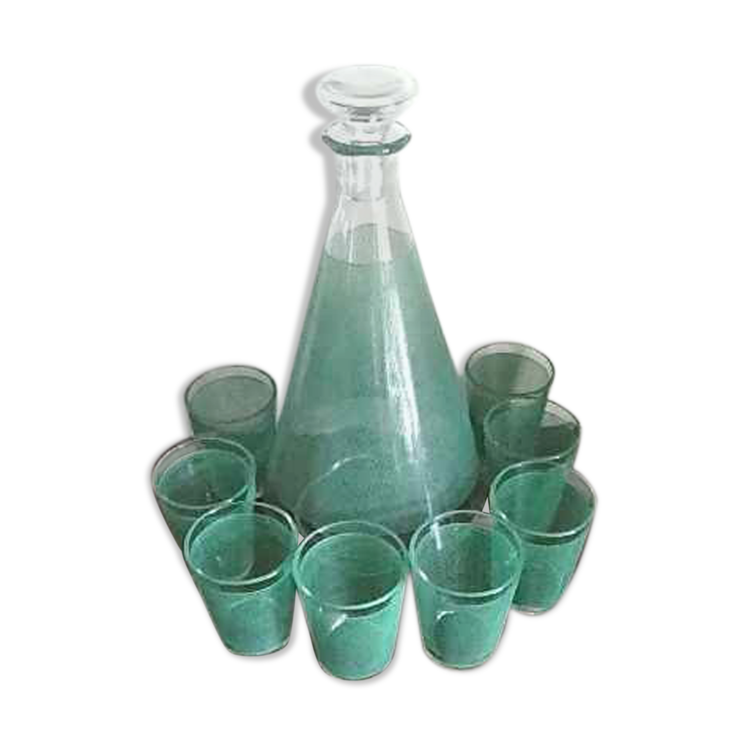 Carafe service and 8 glasses