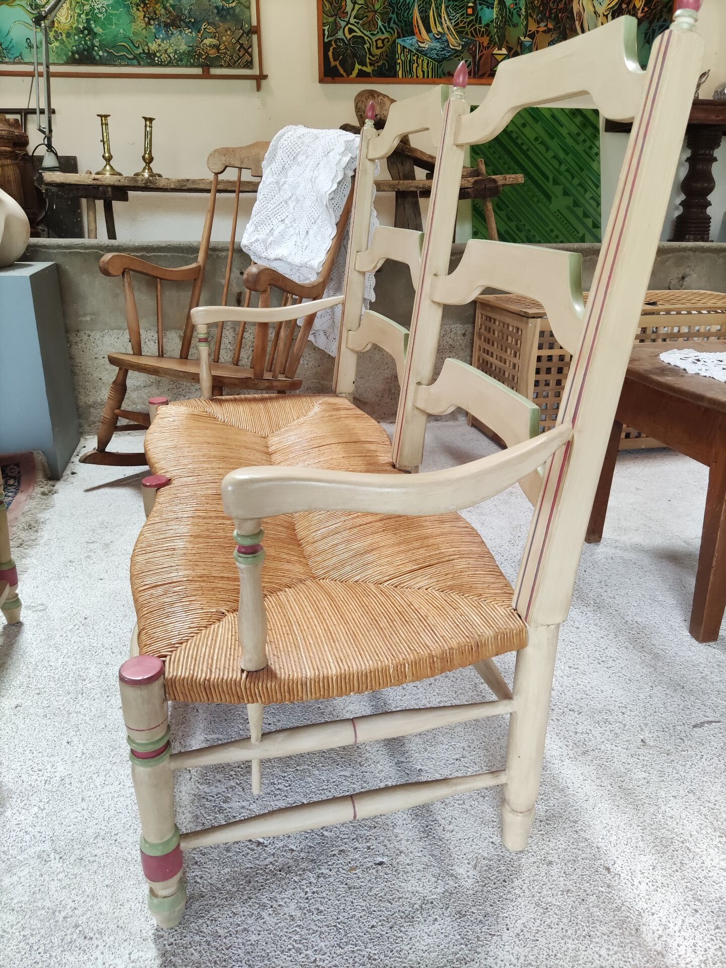 Radassier bench and its footrest - Provençal
