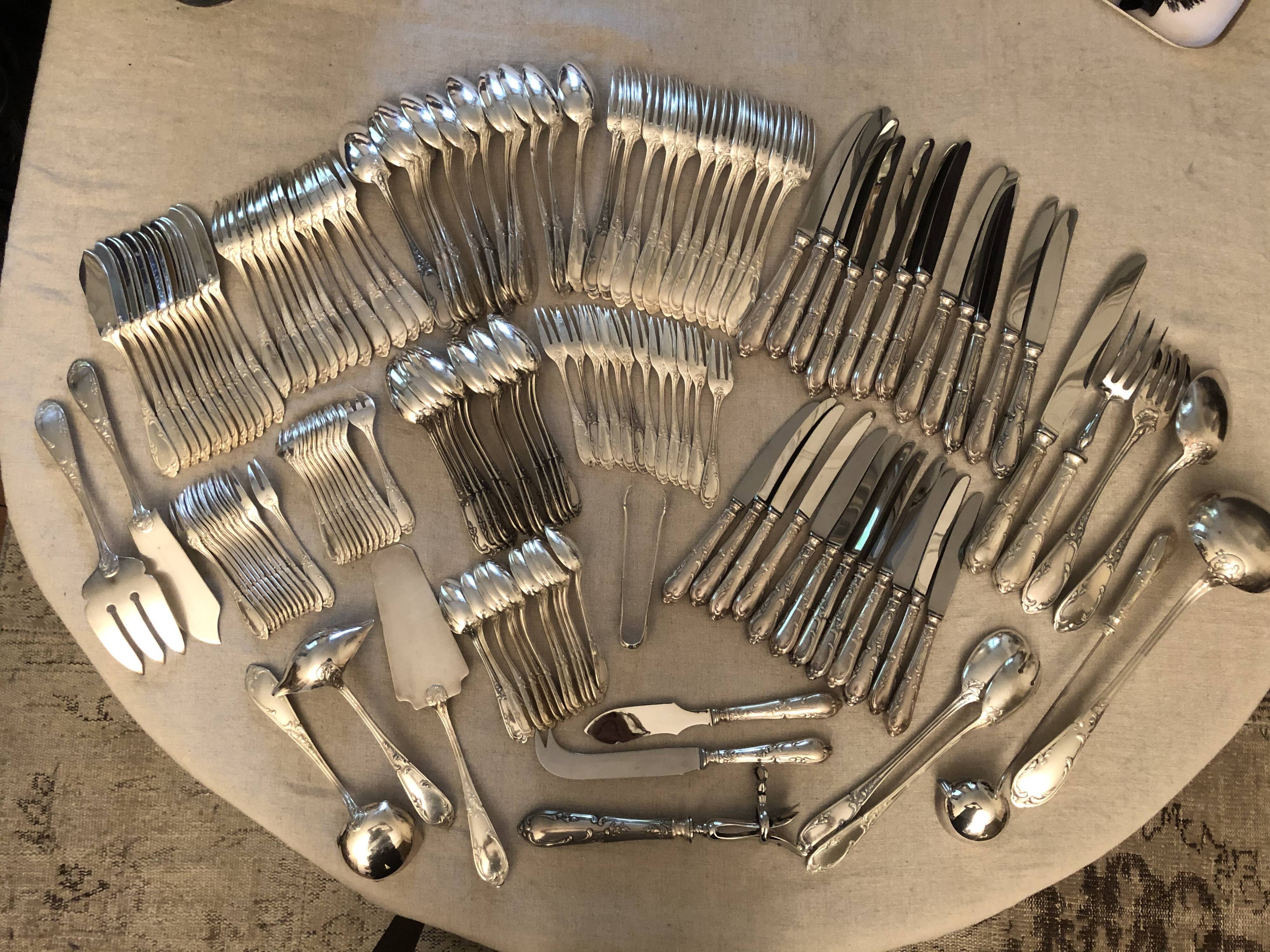 Table service for 12 people (160 rooms) regency - Silver Metal