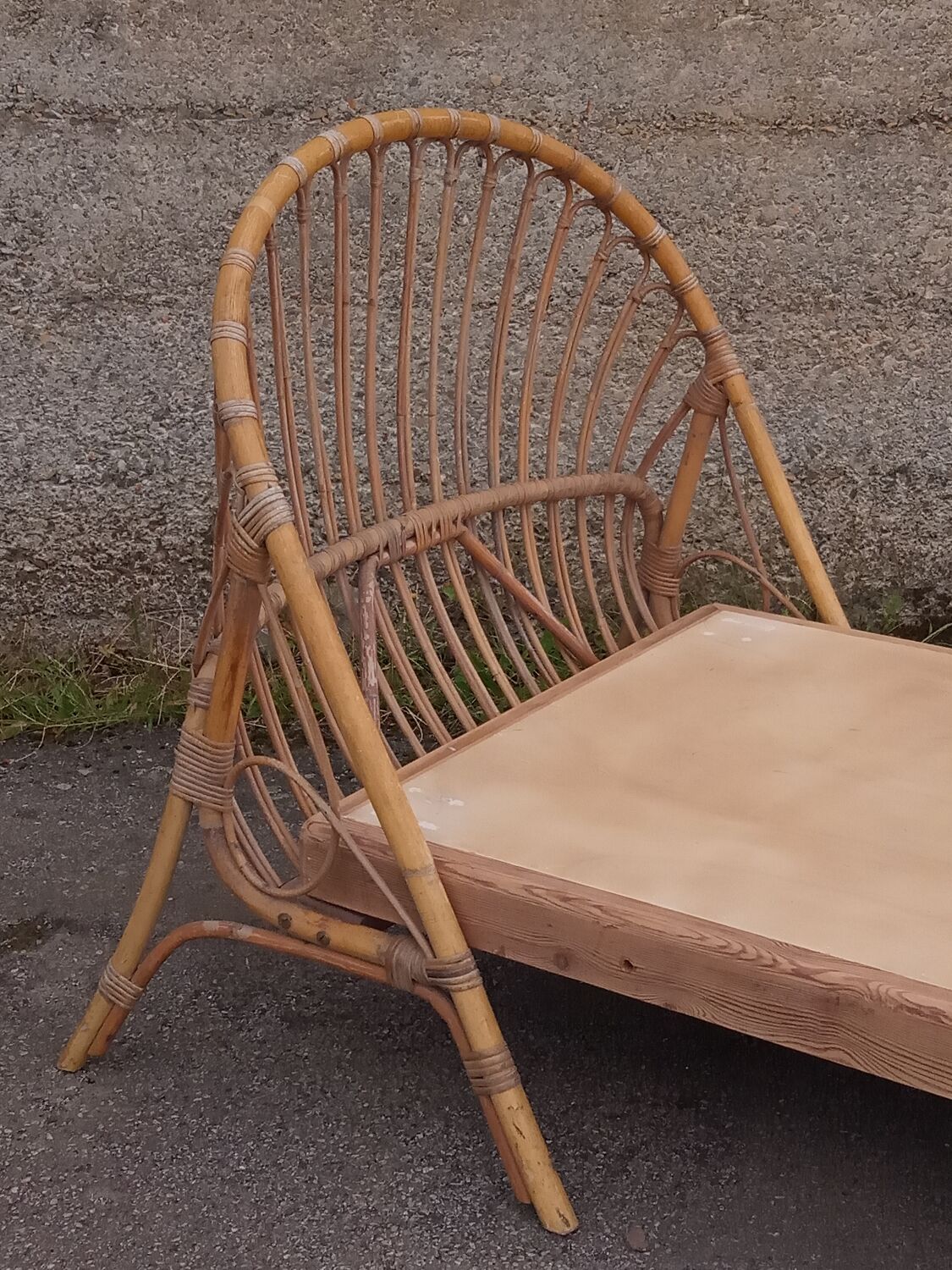 Lit en rotin années 50/60