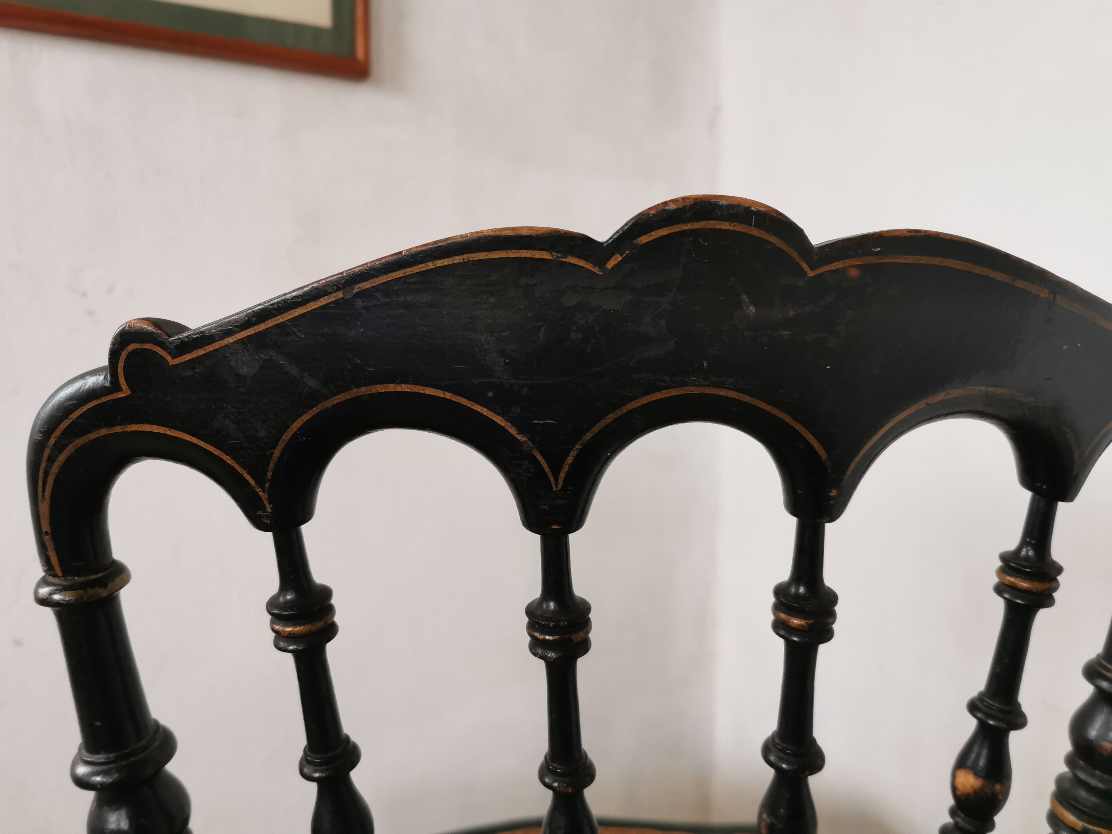 Black chair Napoleon III year, with gilding