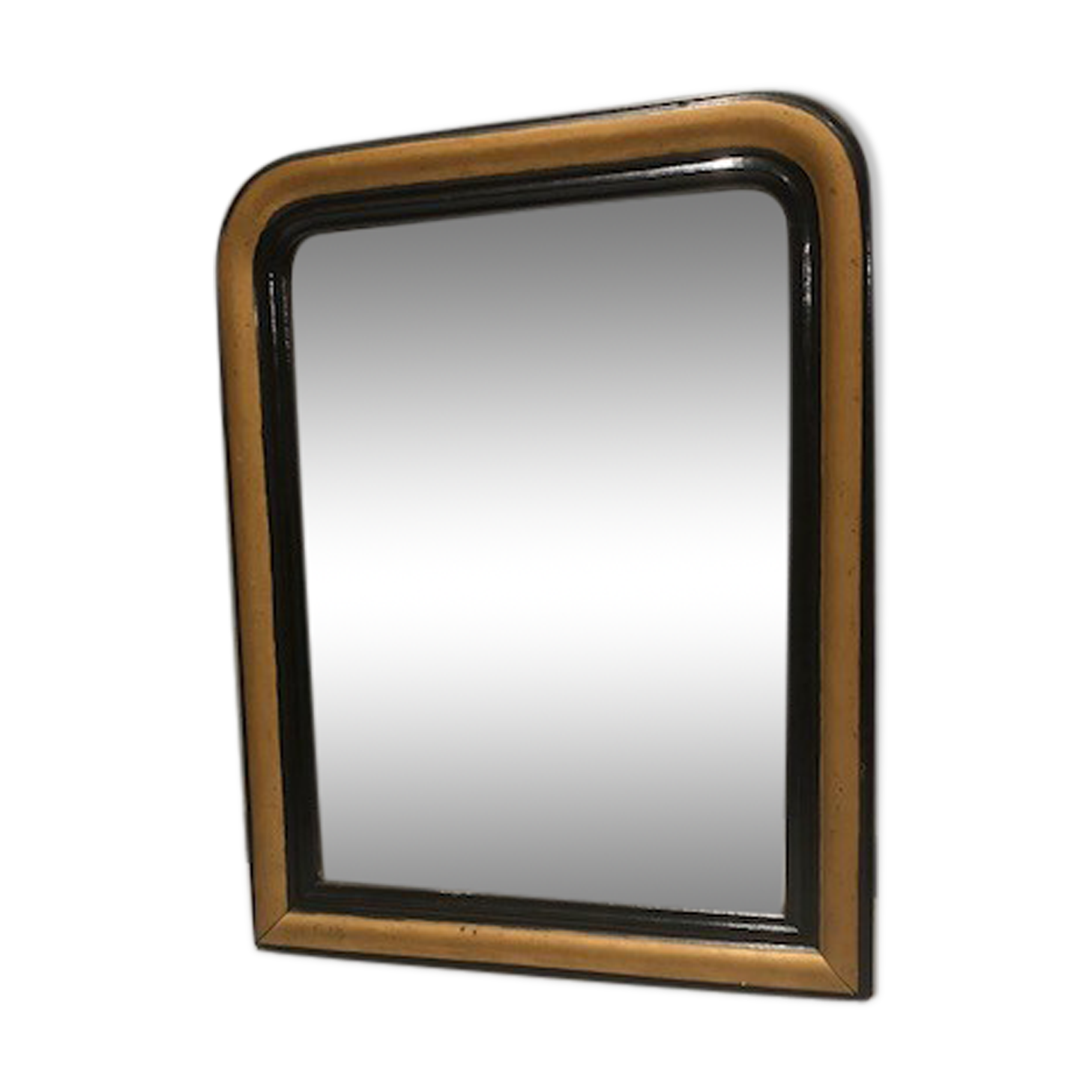 Miroir Louis-Philippe noir et or 55x70cm