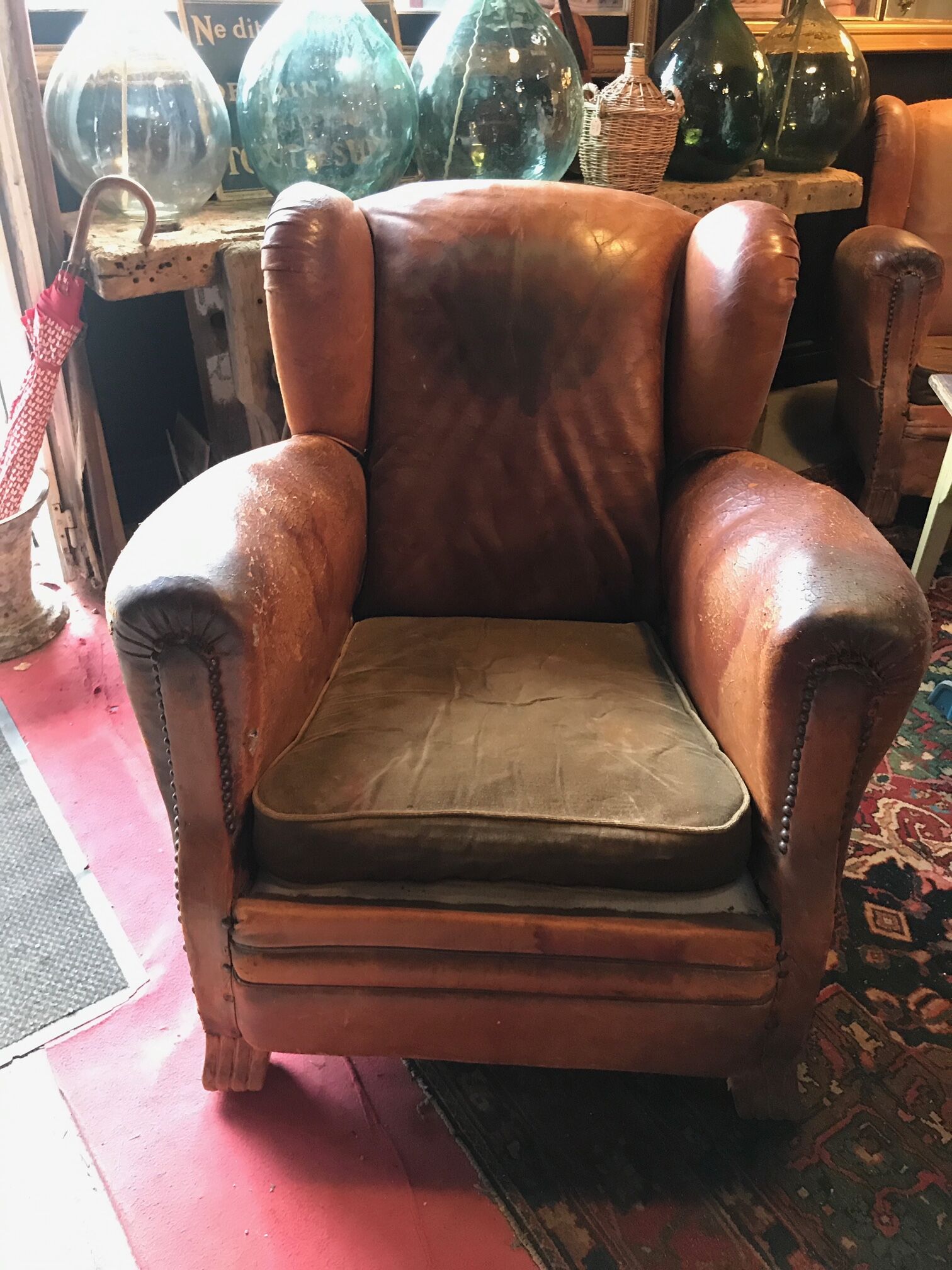 Paire de fauteuils Club à oreilles