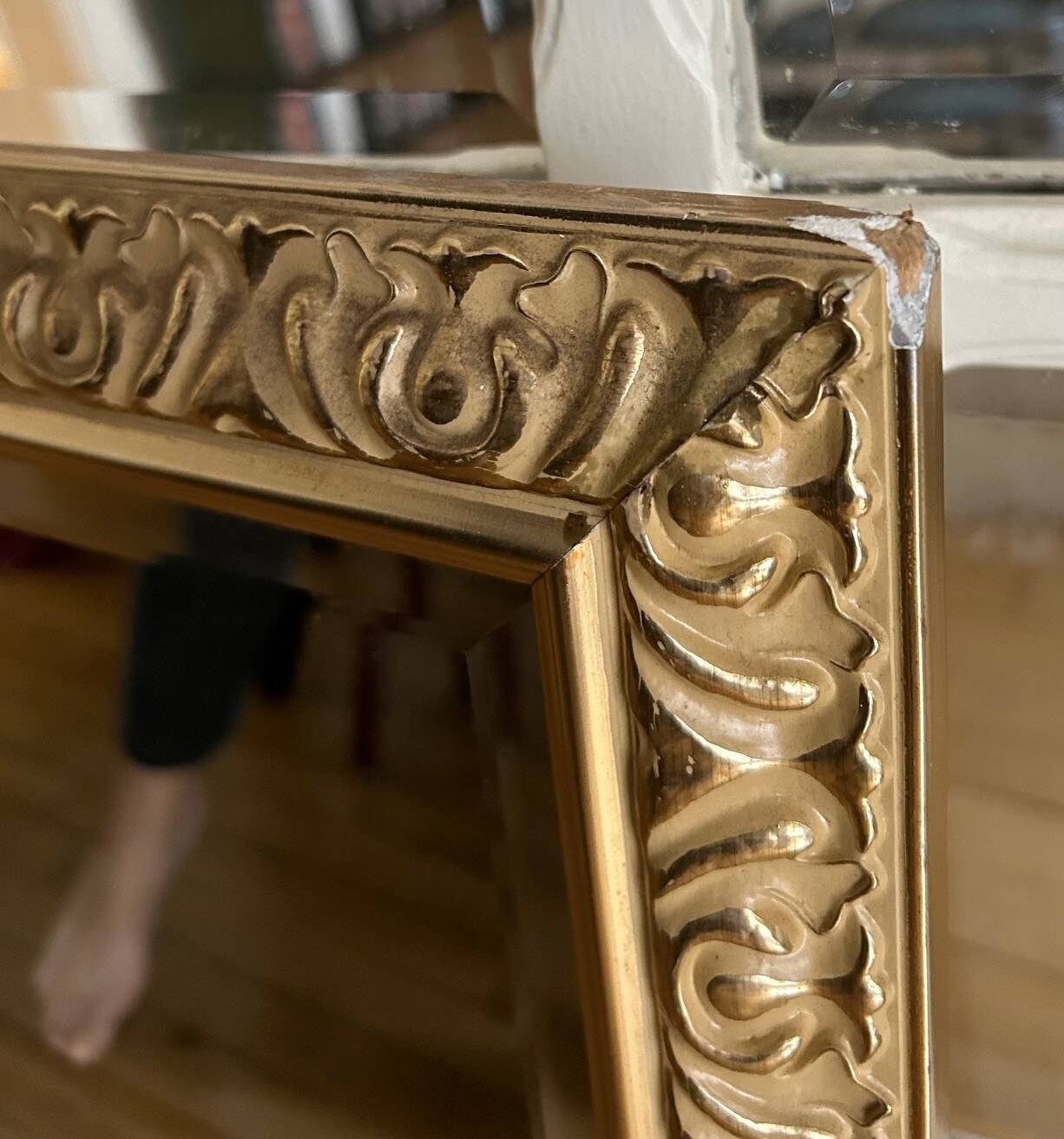 vintage beveled gold mirror