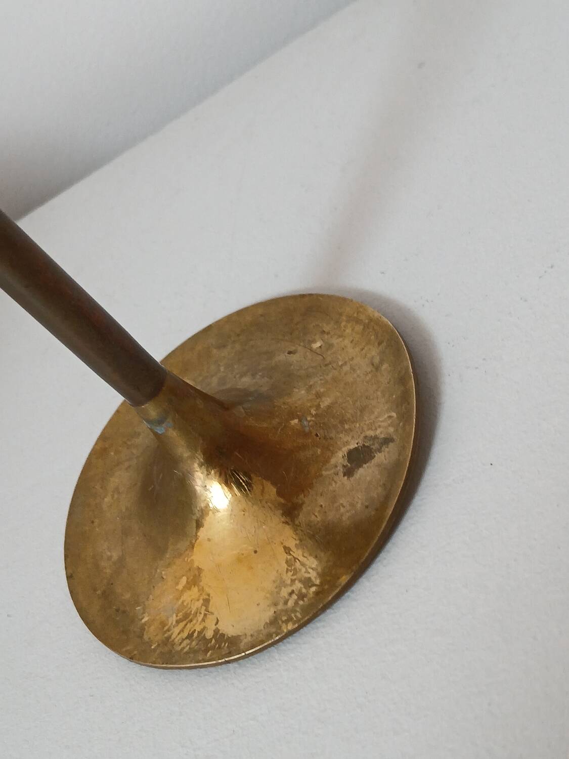 Brass candle holder, straight shape
