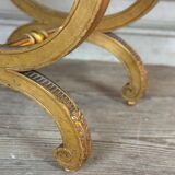 Louis XVI Style Carved and Gilded Wooden Stool Circa 1880