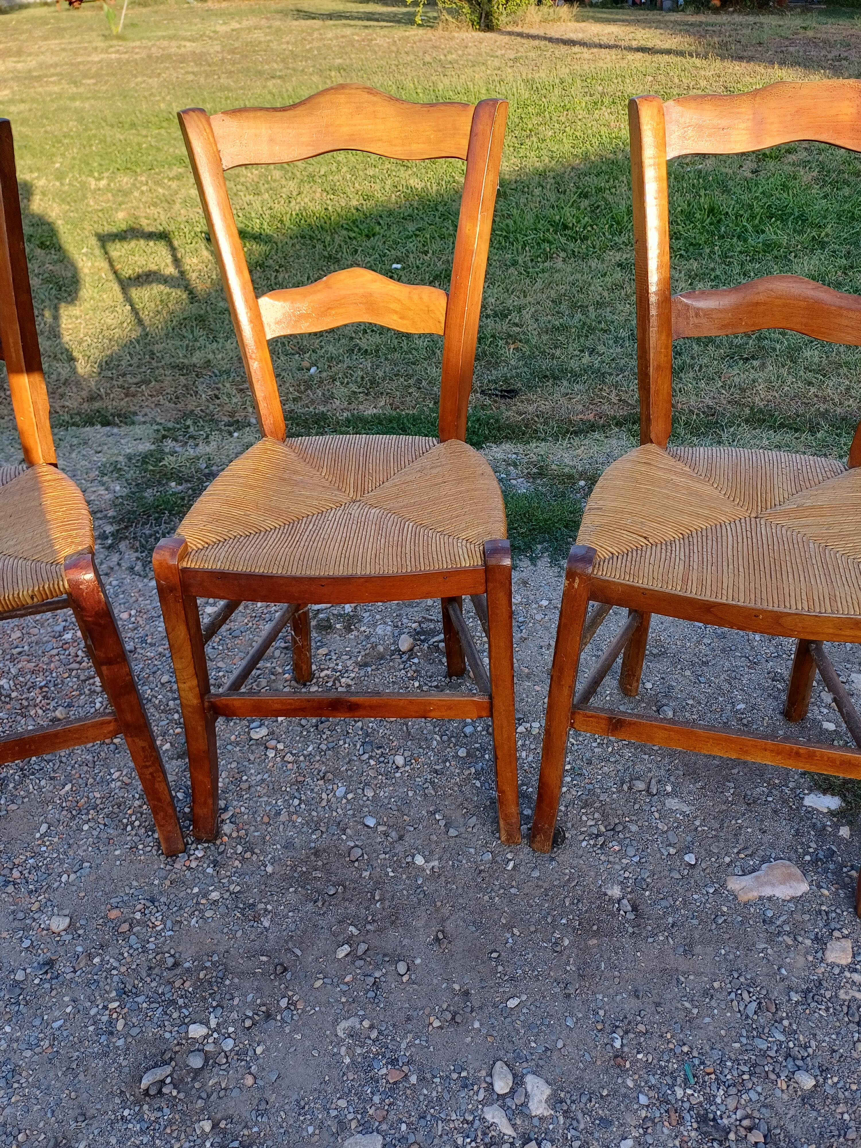 6 Old Straw Chairs