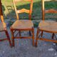 6 Old Straw Chairs