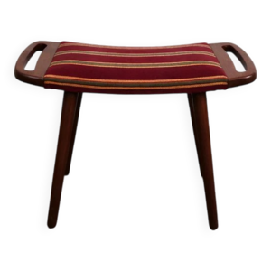Pouf en teck et tissu,