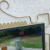 Vintage 1950s neoclassical style gold metal mirror