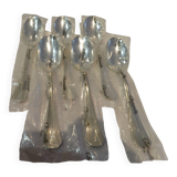 6 silver-plated soup spoons by Christofle Atlantide in blister pack