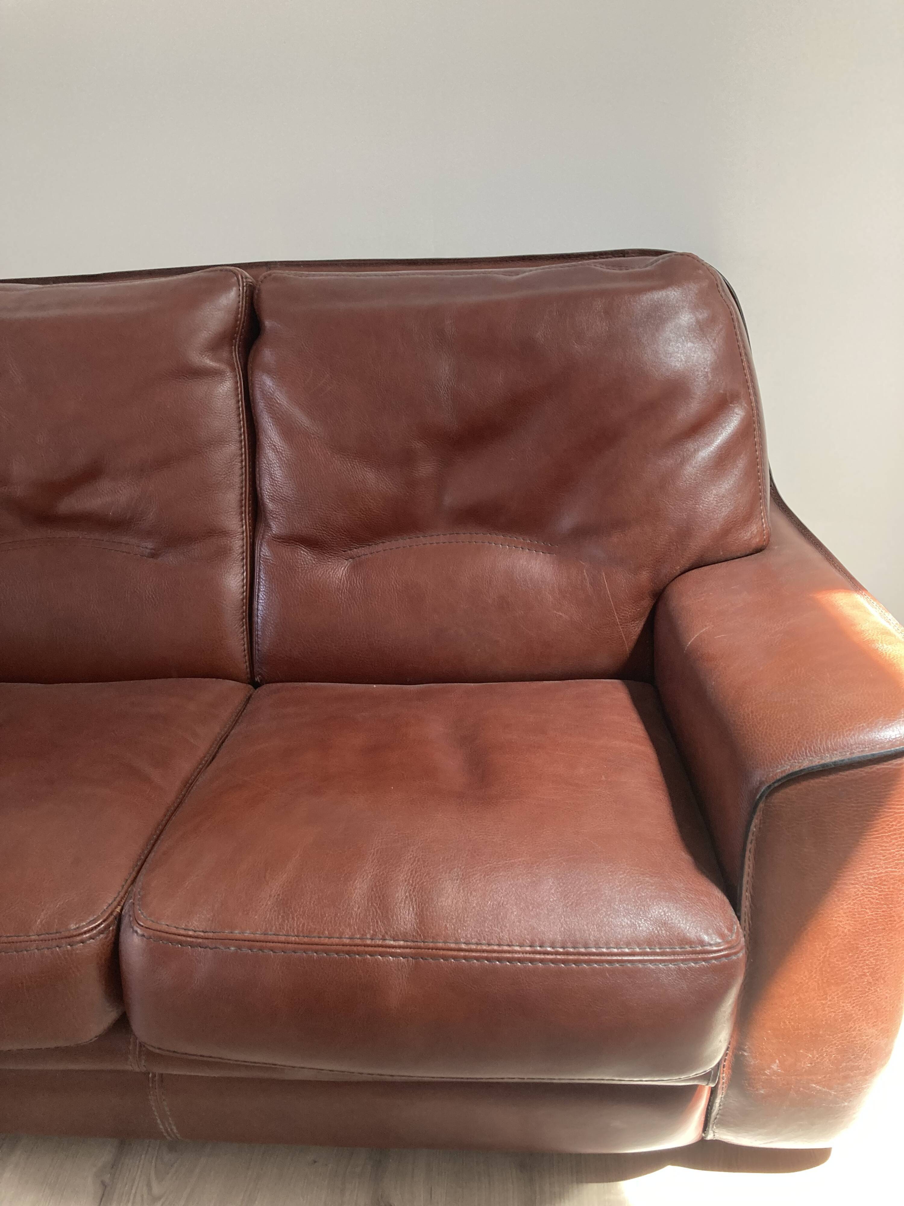 Canape 2 seater 100% leather brown