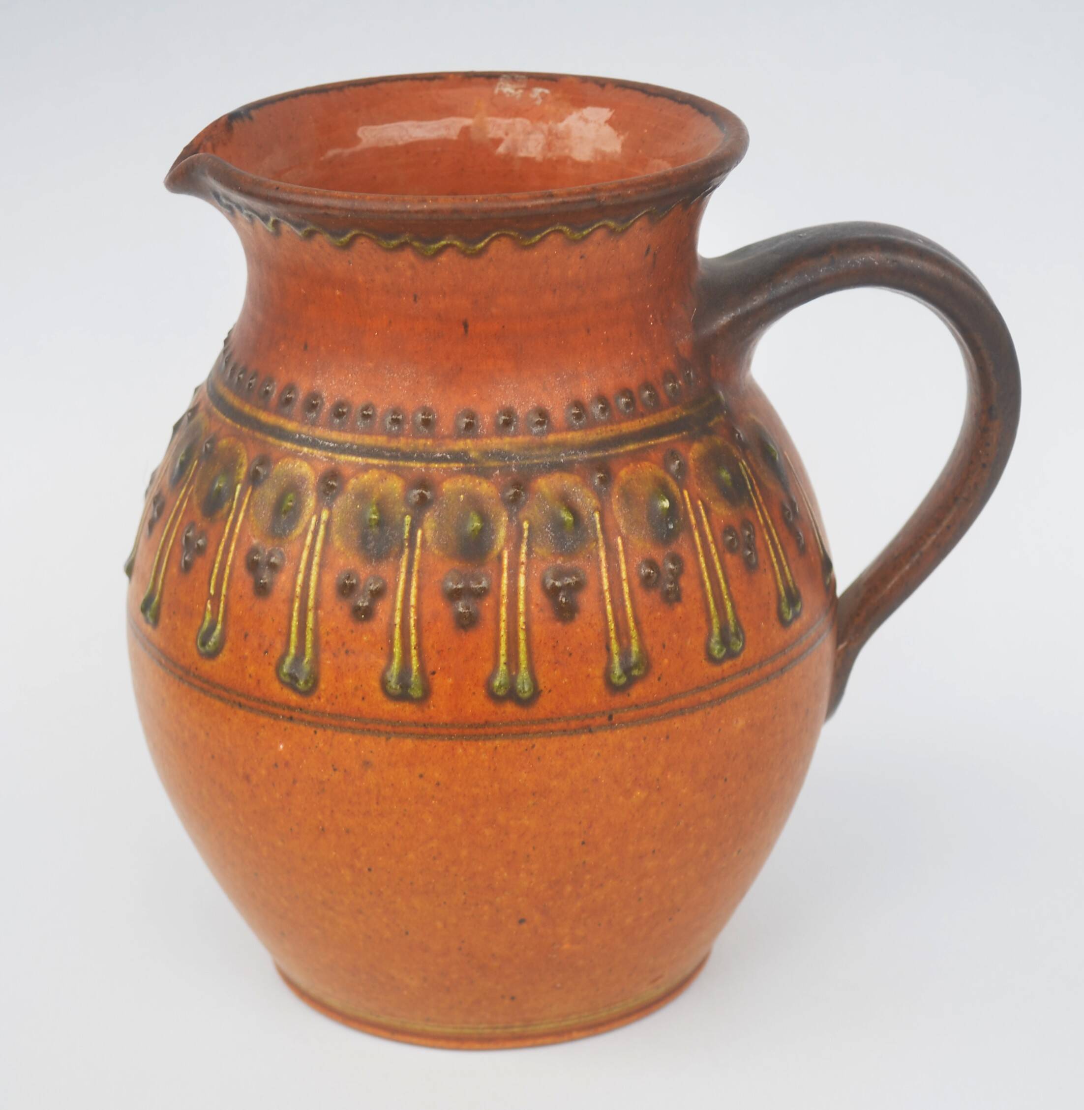 Gerhard Bauer Design Hand painted ceramic jug  18cm tall