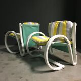 Italian poolside or inside bent plywood lounge chairs 1980'