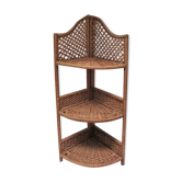 Corner shelf made of vintage braided natural fibers