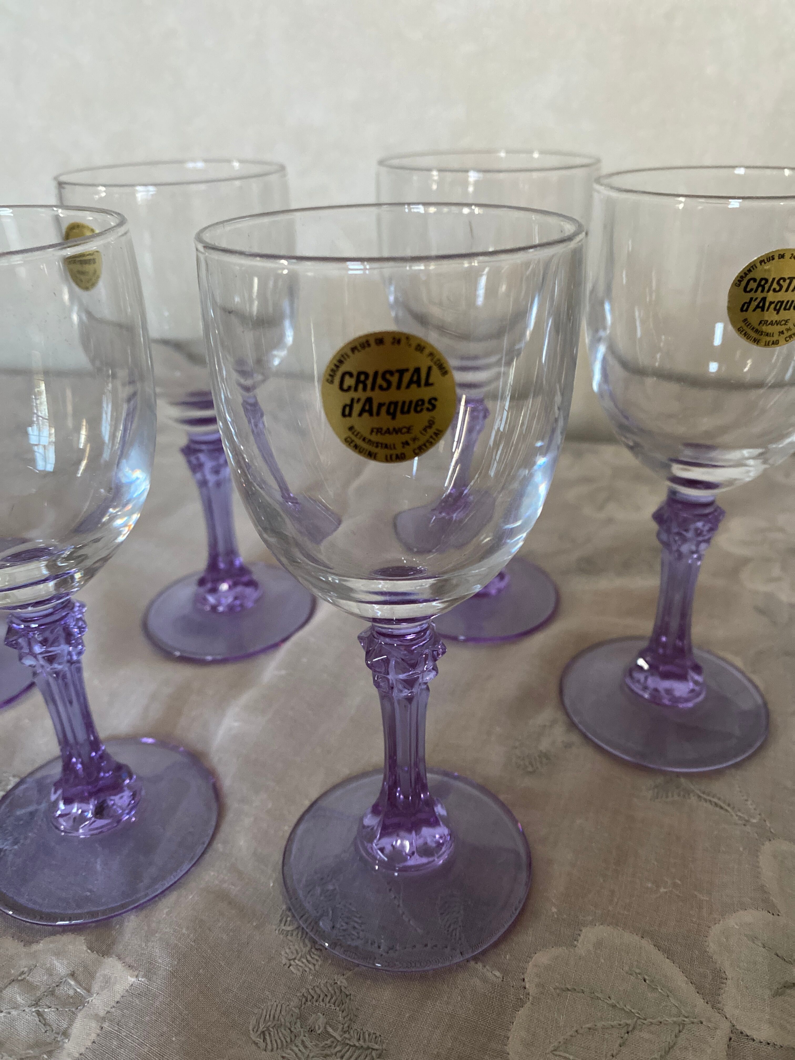 Vintage Lilac Crystal Cups