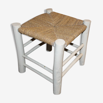 Tabouret blanc tressé