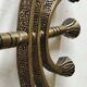 Jerusalem Menorah. Modernist style. In antique gold patinated brass. Dimensions: 15 x 20