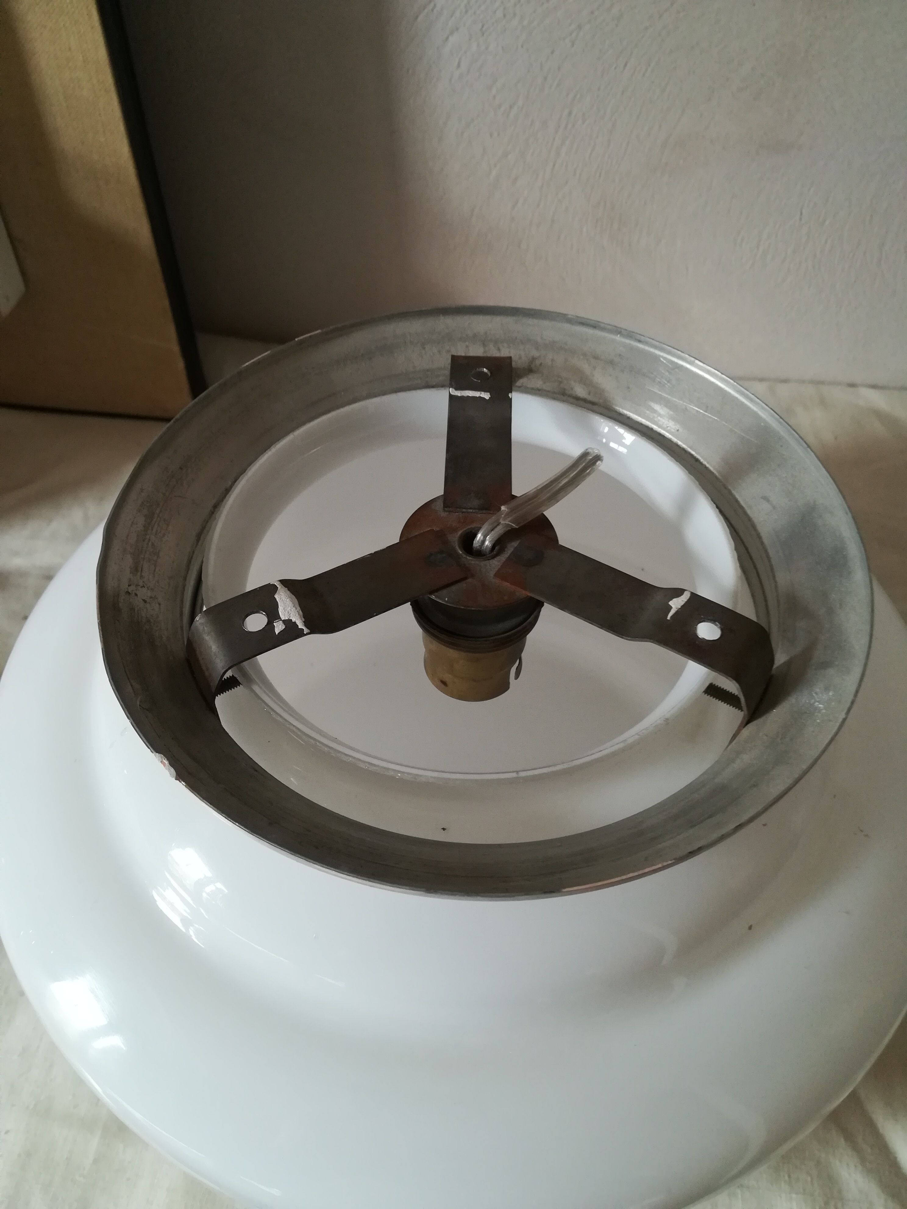 Opaline art deco ceiling light