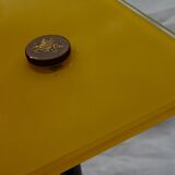 Table d'appoint en verre jaune vintage 50s 1952