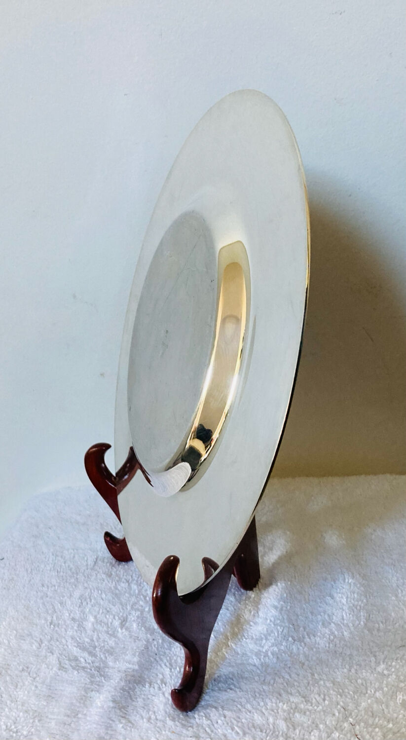 Petrossian silver-plated metal dish, hallmarked, France