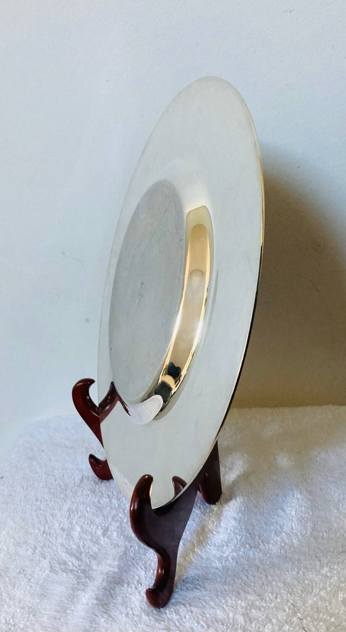 Petrossian silver-plated metal dish, hallmarked, France