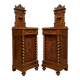 Pair of small side tables or bedside tables from the Napoléon III period, in walnut.