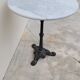 Parisian bistro pedestal table in cast iron and antique marble
