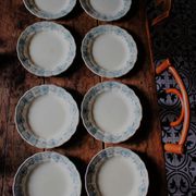 8 assiettes plates en Terre de Fer bleue Verdun HBC
