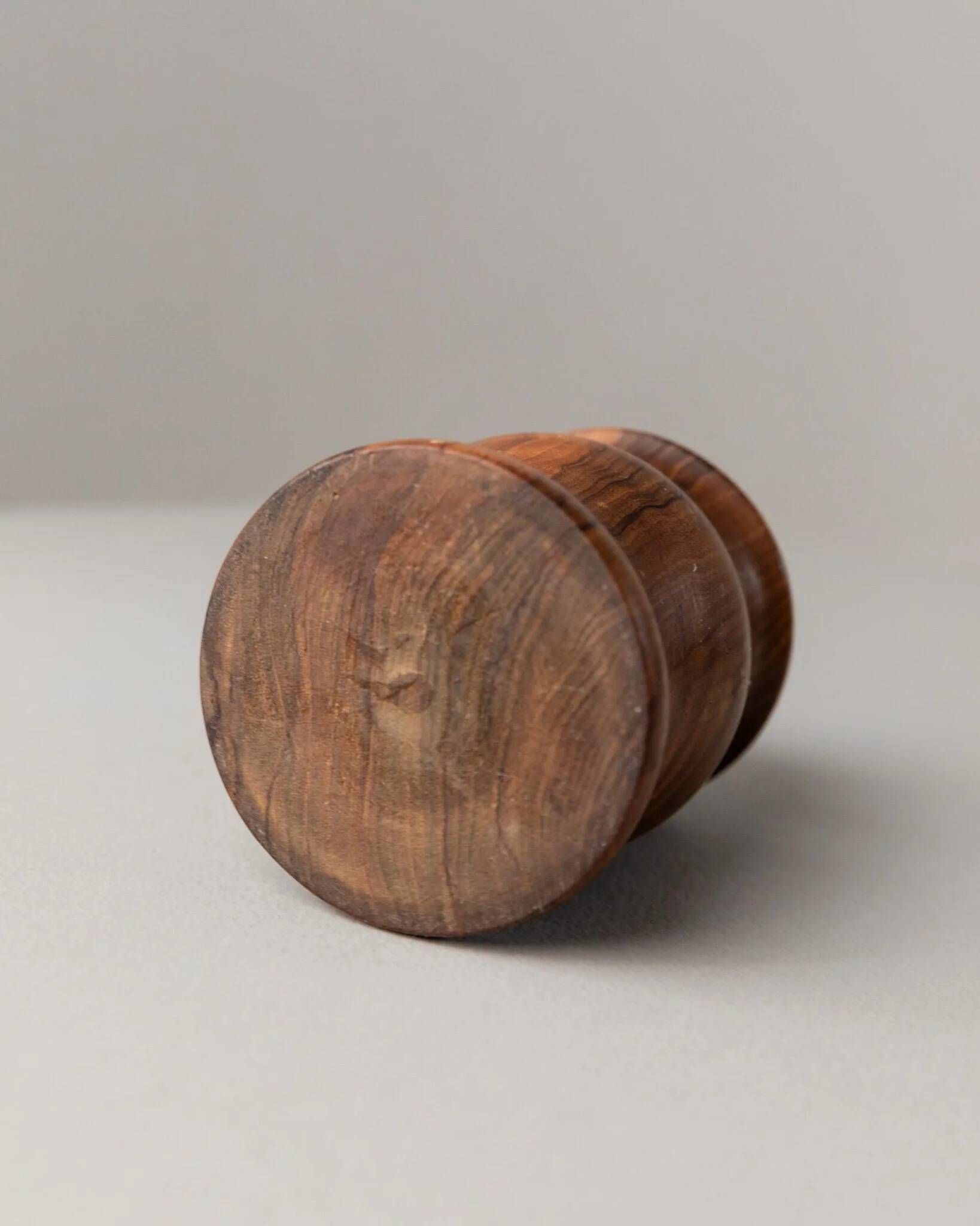 Brown Wood Vintage Lighter with Curved Italian Design, 1960s Table Accessory - Refined Gift