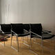 Ensemble de 6 chaises en cuir circa 1970
